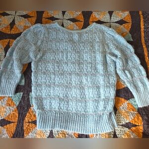 Vintage Light Blue Cable Knit Women's Persuasion Sweater Size 42